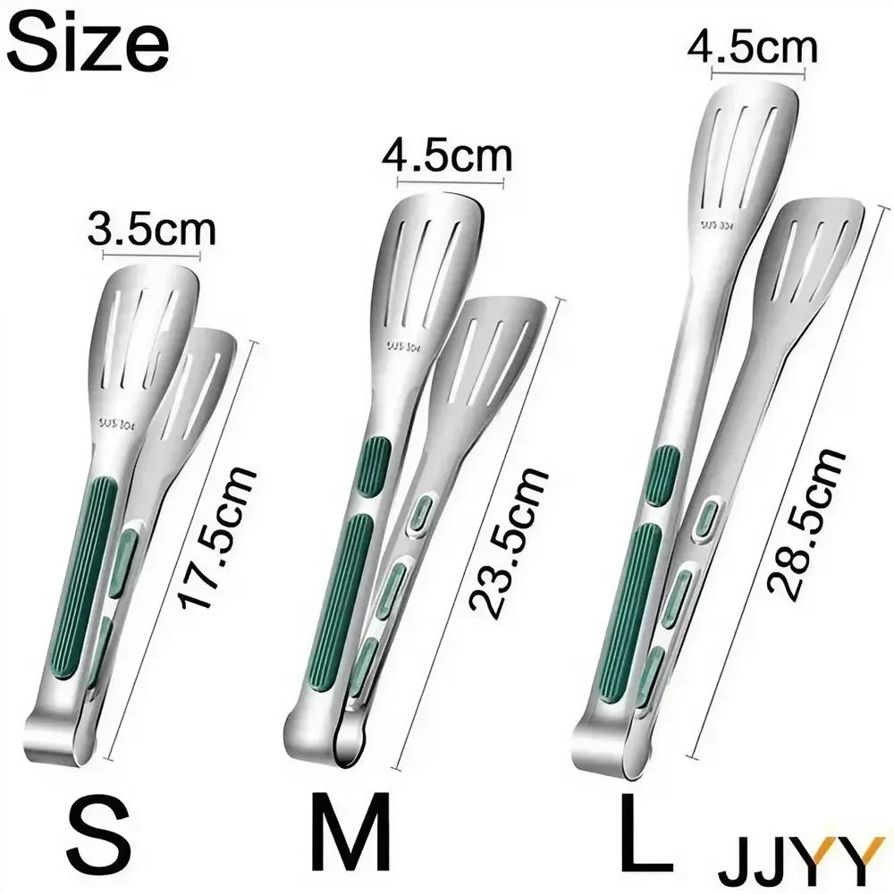 Stainless Steel Non-Slip Food Tongs Meat Salad Serving BBQ Grill Kitchen Cooking Tools Accessories