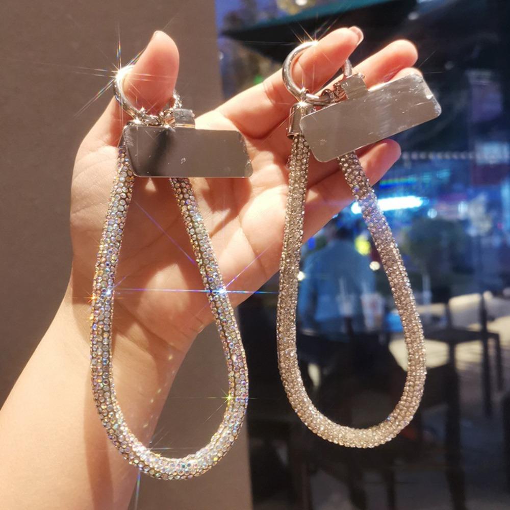 Handheld Glitter Rhinestone Phone Lanyard Hanging Cord Mobile Phone Chain  Women/Lady/Girl