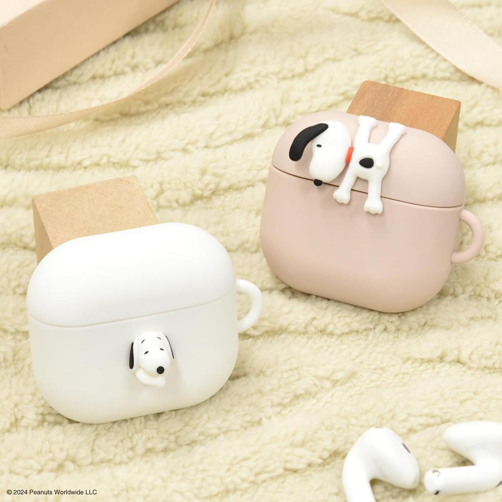 Gourmandies Peanuts Snoopy AirPods 4 Silicone Case with Dangle Snap, SNGG-116B