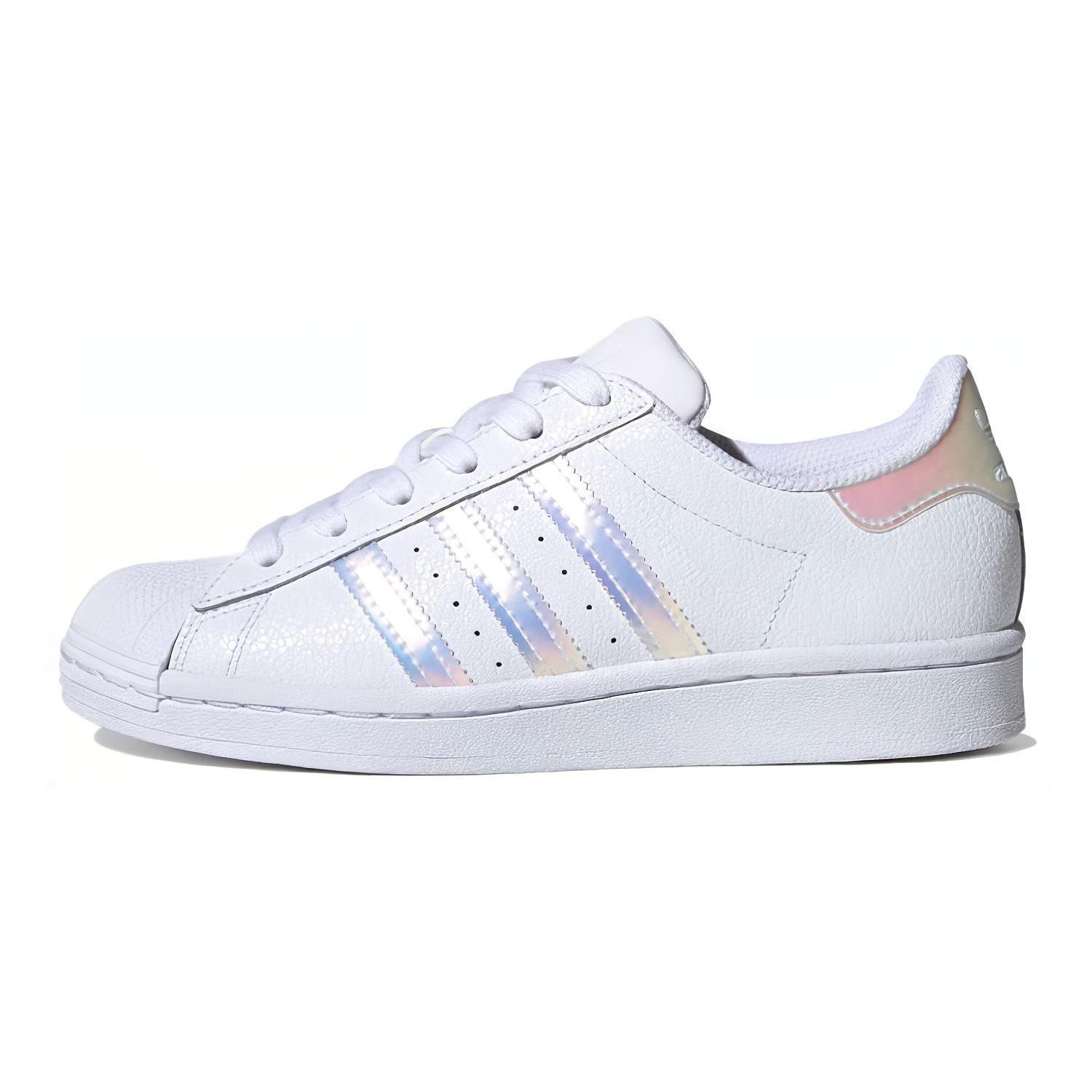 (GS) adidas Originals Superstar Shoes  White Metallic Silver  Kids  FW0813 EU 40