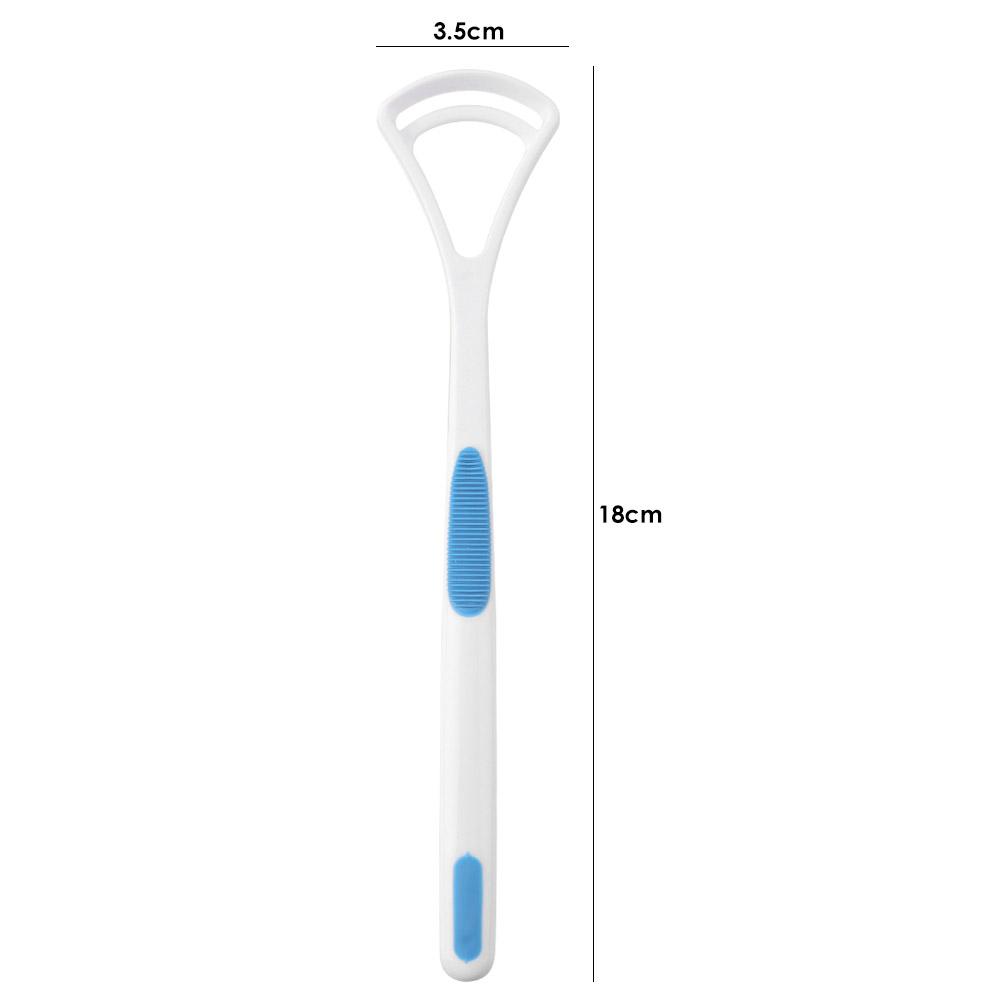 Tongue Brush Tongue Scraper Cleaner Dental Oral Care Tongue Cleaning Tool Anti-slip Design 180x35mm Yellow Blue Pink Green