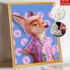 Disney Pearl Painting DIY Zootopia Nick Creative Pearl Style Illustration Pearl Art Painting Pearl Gem Painting, Home Wall Decoration Crafts