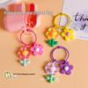Colorful DIY Flower Keychain: Handmade Soft Rubber Floral Pendant & Bag Charm Accessory