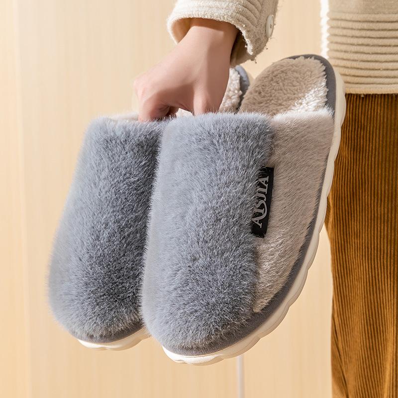 

2025 осень новые коралловые флисовые домашние хлопковые тапочки женские парные хлопковые туфли нескользящая толстая подошва уличная одежда хлопковые туфли мужские 44-45 [Suitable for 43-44 feet] серый