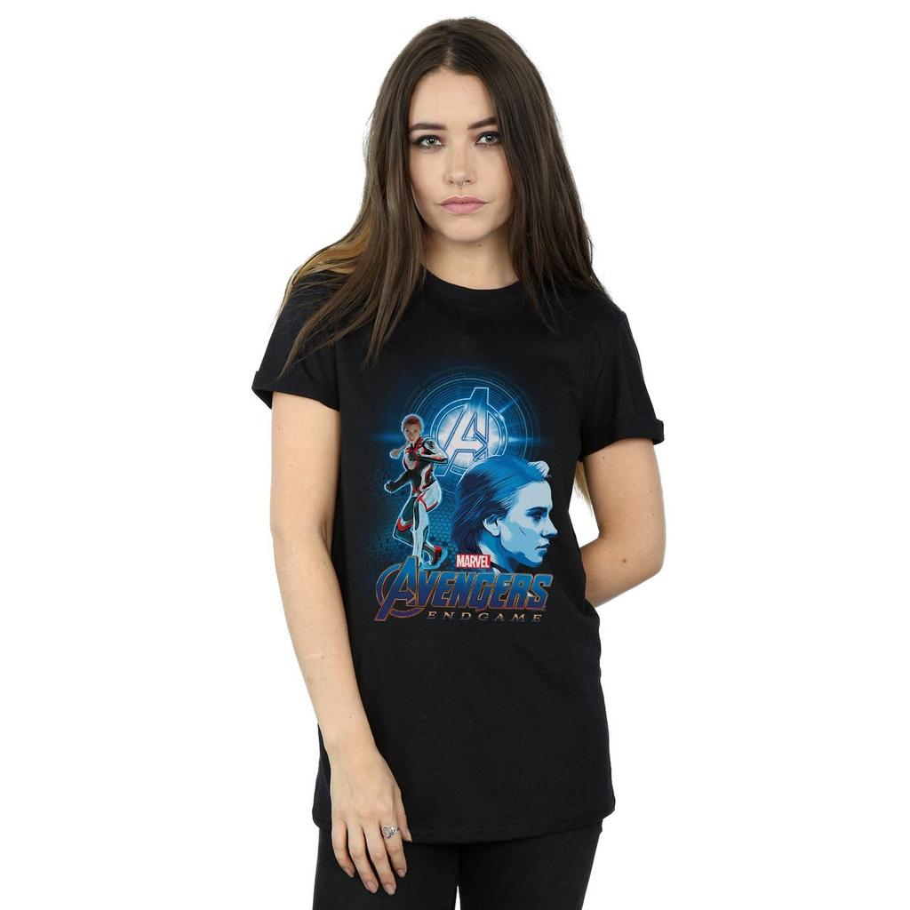 Marvel Womens/Ladies Avengers Endgame Black Widow Team Suit Cotton Boyfriend T-Shirt