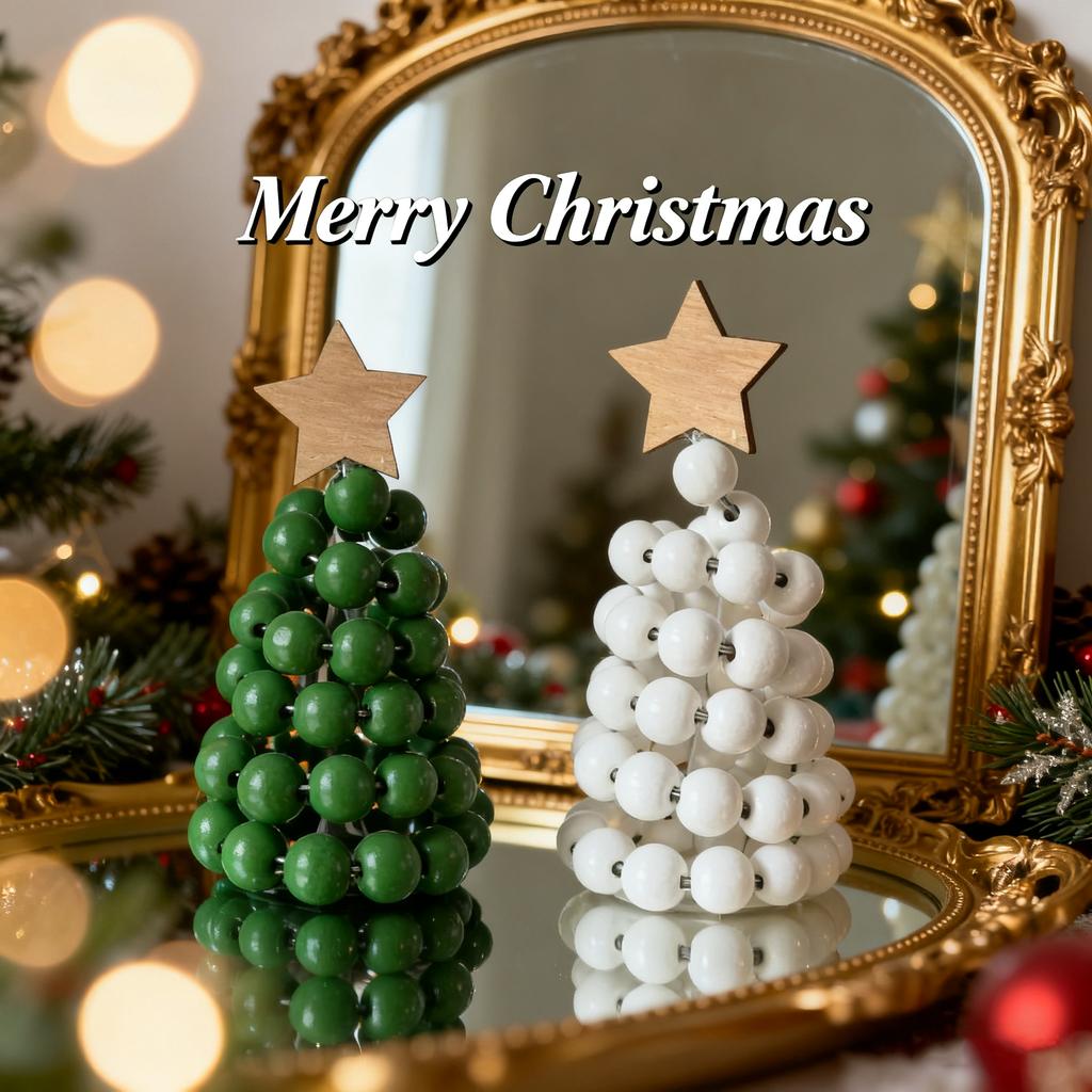 Creative Nordic Wooden Christmas Tree Desktop Ornament For Home Living Room Office Holiday Decor