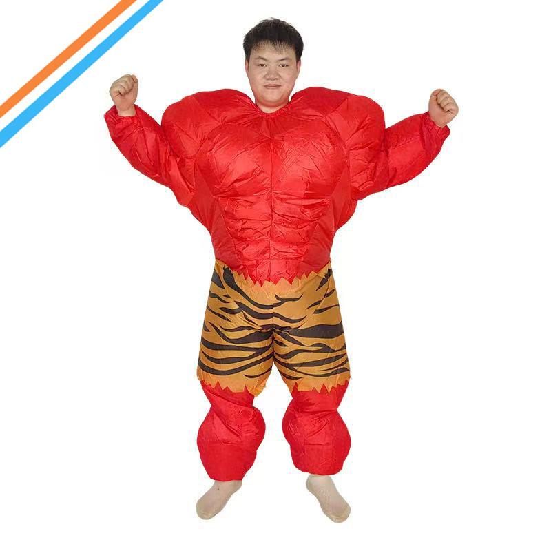 Red Green Muscle Men Inflatable Suit Japanese Ghost Night Walk Red Ghost Blue Ghost Cosplay Ghost Samurai Inflatable Suit adult one size