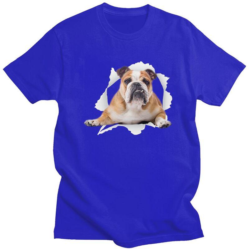 Custom English Bulldog T Shirts Men Pure Cotton Tee Tops Tshirt Fashion Tshirt Clothing