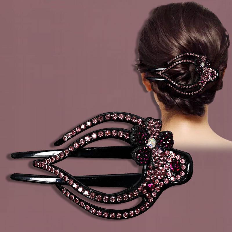 Luxury Korean Rhinestone Hair Claw Clip for Updos