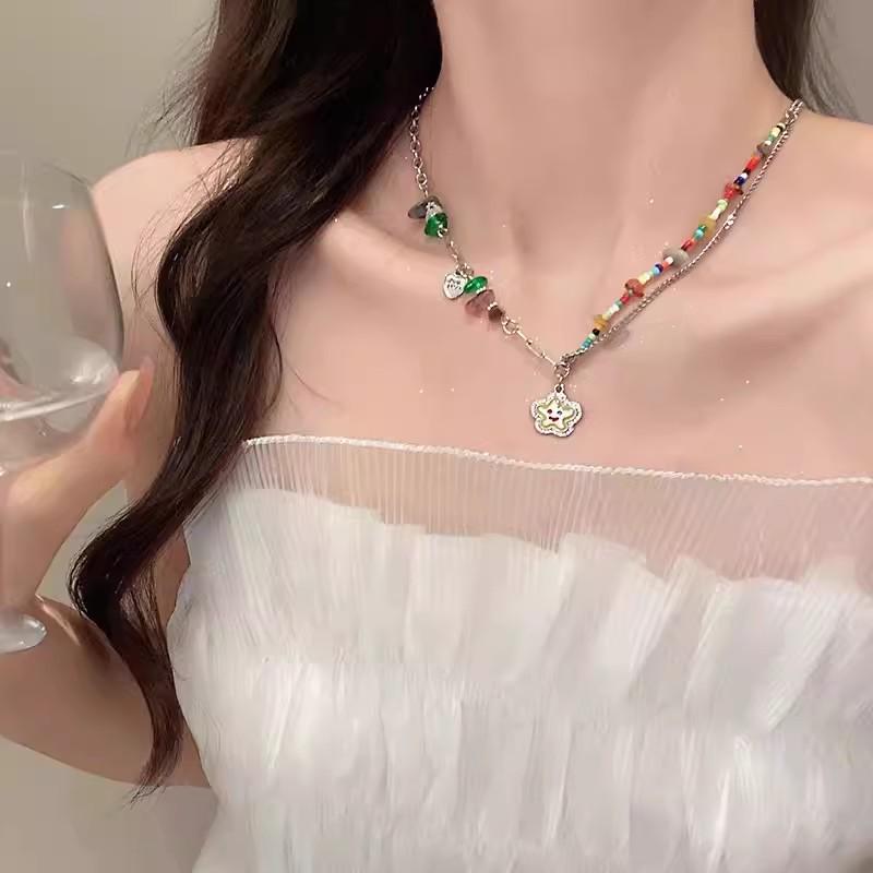 2025 Versatile Beaded Butterfly Necklace for Women - Pearl Clavicle Chain, Retro Style Accessories