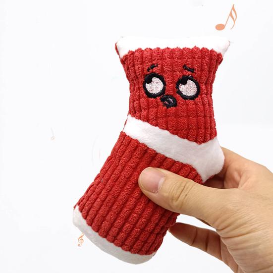 Yousheng Dog Chew Toy Bite-Resistant Multi-purpose Soft Fabric Socks Shape Puppy Squeaky Noise Sound Toy for Training