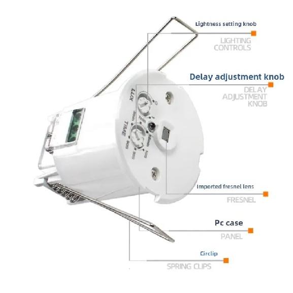 DC12V-24V Mini Einbau PIR Decken Präsenz Bewegungssensor Detektor Schalter mit potentialfreiem Kontakt Ausgang