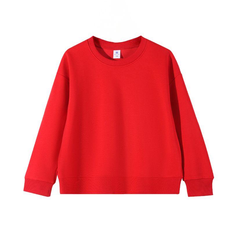 3-14 Years Kids Crew Neck Sweatshirt Solid Color Pullover