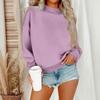 Dame Vintertopper Dame Langermet Genser Casual Løstsittende Pullover Fleece Topper
