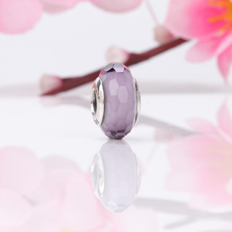 Pandora Pärlor: Europeisk & Amerikansk S925 Sterling Silver Facetterad Glas Berlockpärla