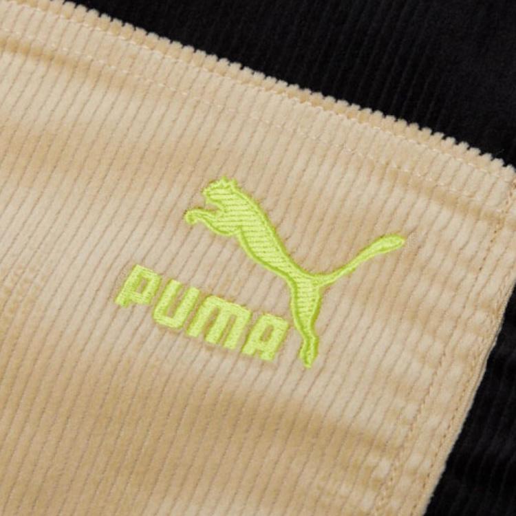 Puma Jachetă sport din catifea reiată, țesută, cu blocuri de culoare, și logo, haine de exterior pentru bărbați, neagră, 534752-01