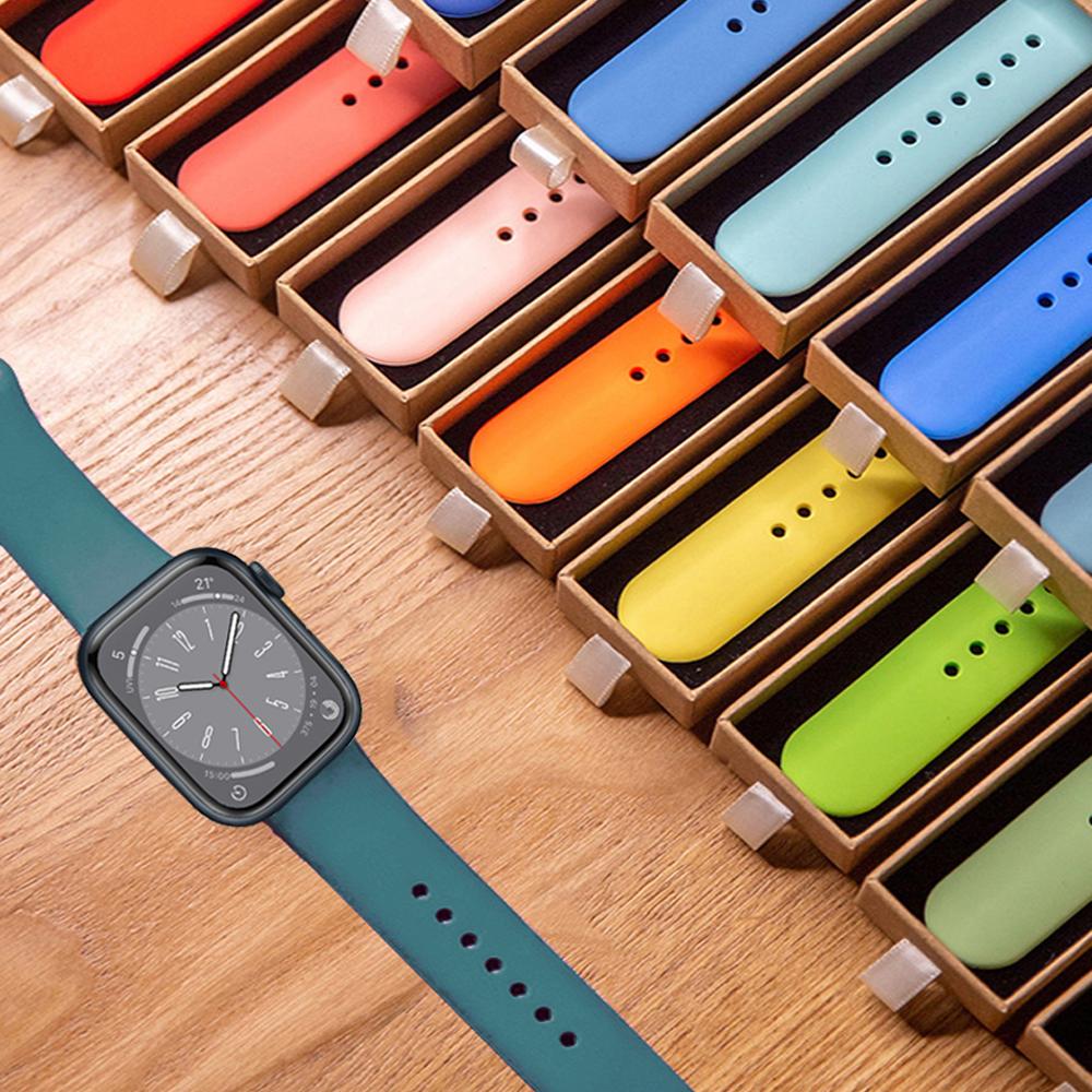 Silicone strap For Apple Watch 11 band 44mm 40mm 49mm 45mm 41mm 38 46mm 42mm correa bracelet iWatch series 9 8 7 6 SE ultra 2 3