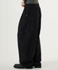UNKNOWN PLANET Single-Pleat Wide Brushed Cotton Pants Black