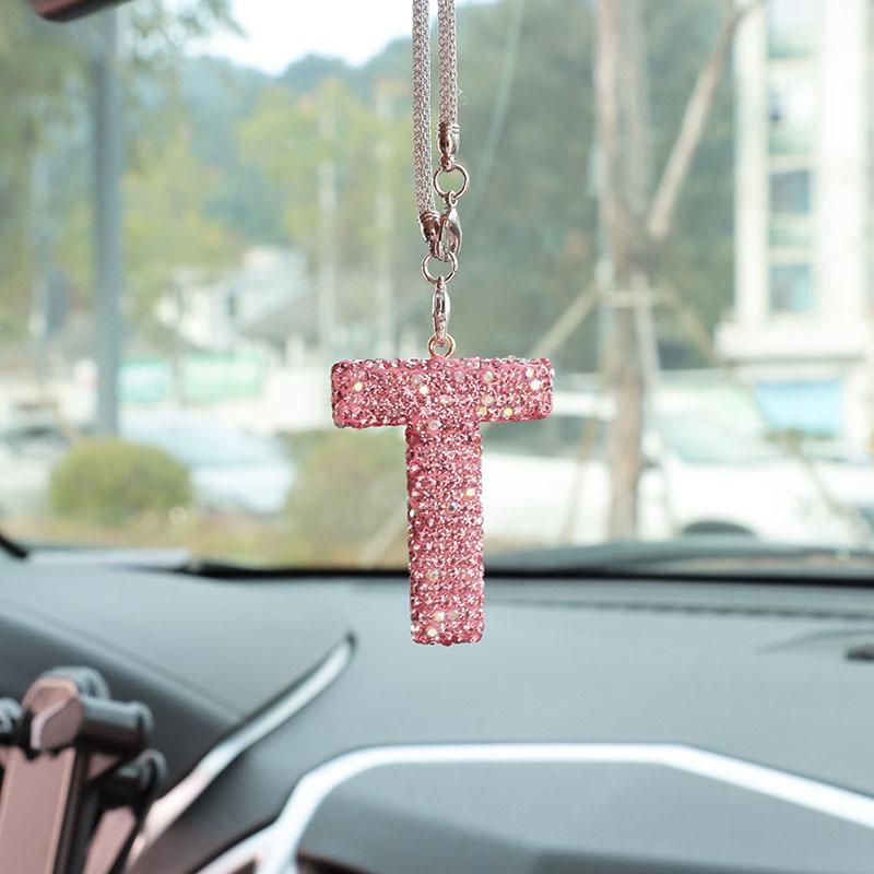 Rhinestone Bow Polymer Clay Rearview Mirror Ornament for Women