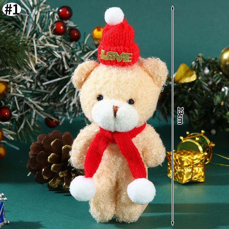Capybara Christmas Keychain Cute Red Scarf Bear Doll Keyring Hanging Mobile Phones Bag Pendant Christmas Party Small Gifts Decor