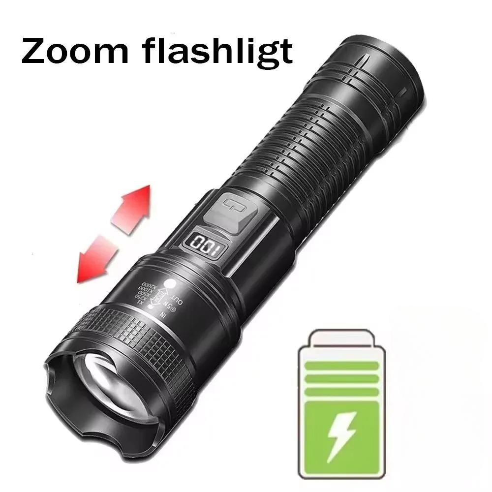 Super Bright LED Flashlight with Built-in 1200mAh Battery Charging Outdoor Camping Lighting Torch Night Fishing Hunting Lantern