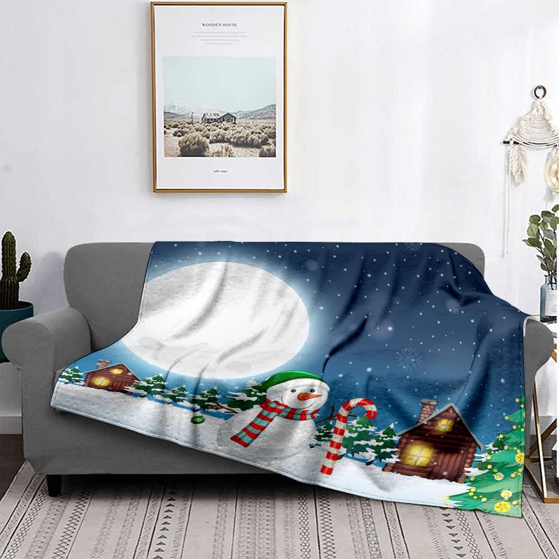 Home Decoration Plush Throw Sofa Blanket Bedspread Bed Fluffy Soft Blankets Decor Plaid Modern Halloween Merry Christmas Winter