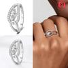 Authentic Original Ring Copper Metal Copper Metal White Zirconia Ring Teardrop Heart Square Ring Anniversary High Quality Fine Perfect Gift Accessory