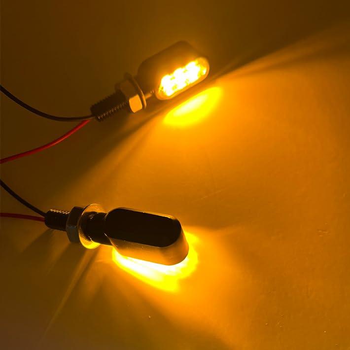 Compatible with Vehicle Inspection Motorcycle, LED, Ultra Small, Mini Turn Signal, 12 V, Amber,