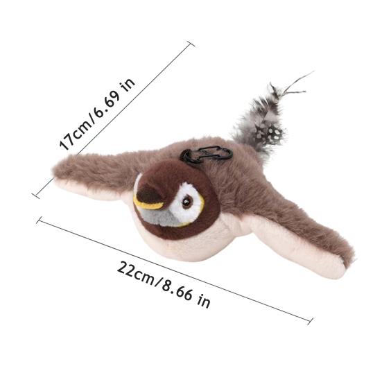 Yousheng Flapping Birds Cat Toy Interactive Chirping Birds Cat Chasing Toy Electric Plush Toy Flapping Wings for Cats And Dogs Pouncing Hunting