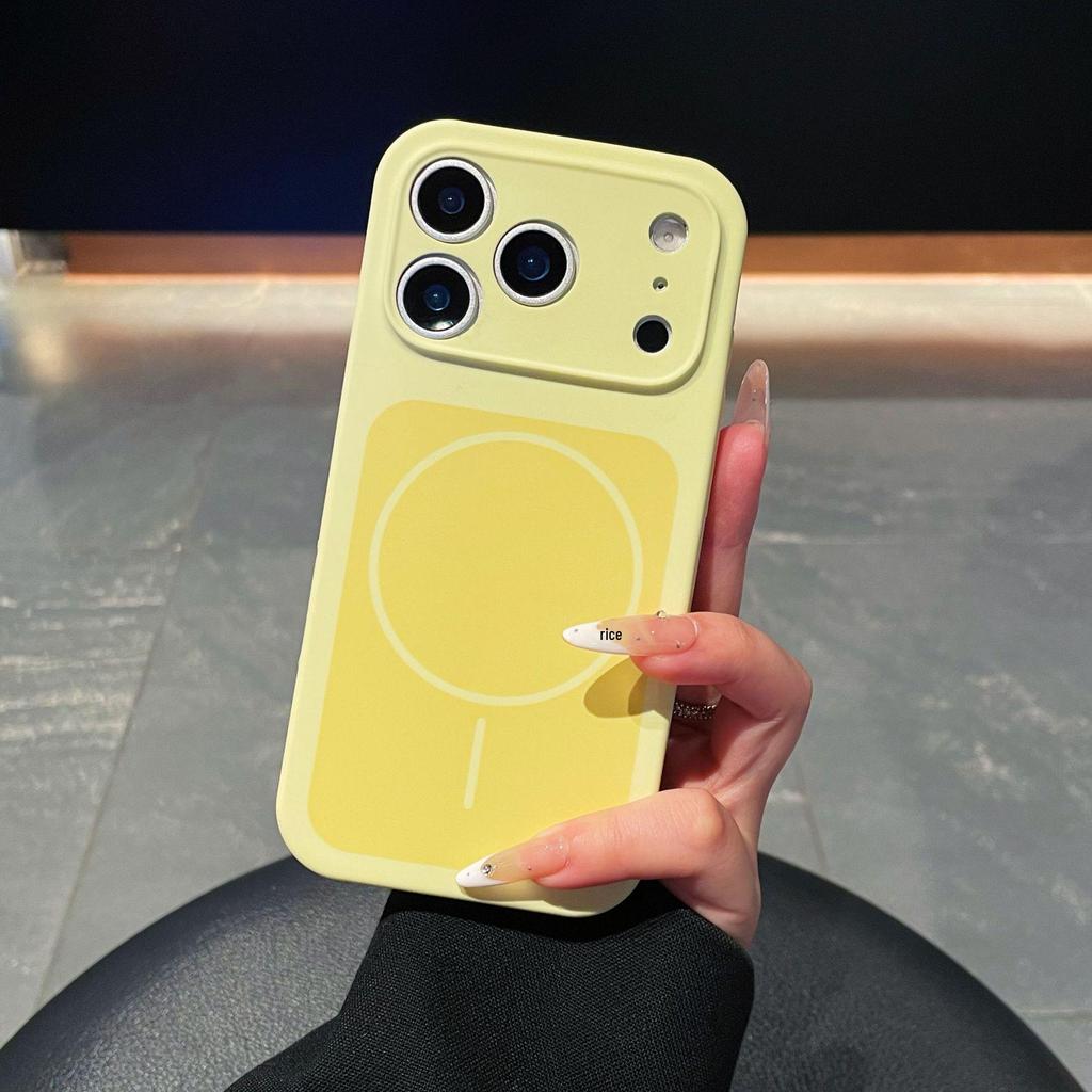 iPhone 17 Two-Color Liquid Silicone Case with Magnetic Ring for Apple 16Promax and 14 Protective Models