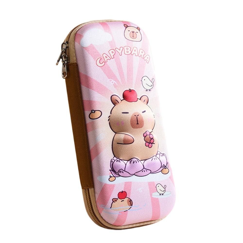 Multi-functional 3D Capybara Pencil Case Large Capacity Portable Pen Box Pen Bag Back To School