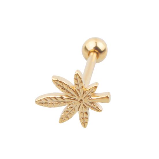 Mode Blad Barbell Tunga Ring Rostfritt Stål Kroppspiercing Unisex Smycke