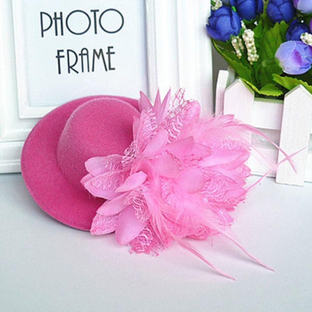 13cm Barn Fascinatorer Hattar Fjädrar Te-fest Hårnålar Mode Huvudbonader Hattar Fest