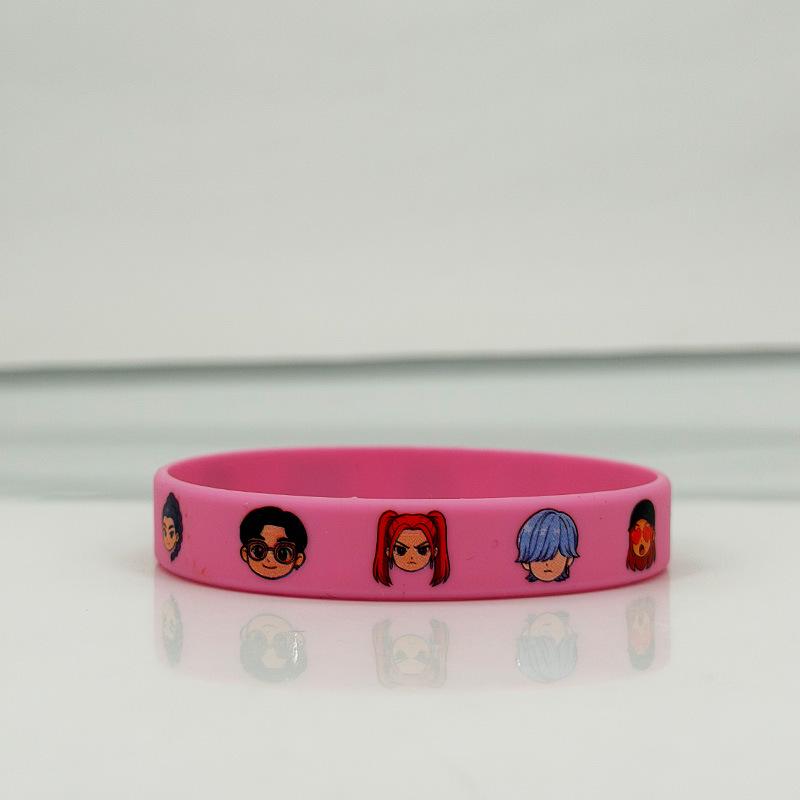 Demon Hunter Girls Silicone Bracelet - Cartoon Q Version Wristband, Comic Exhibition Peripheral Gift