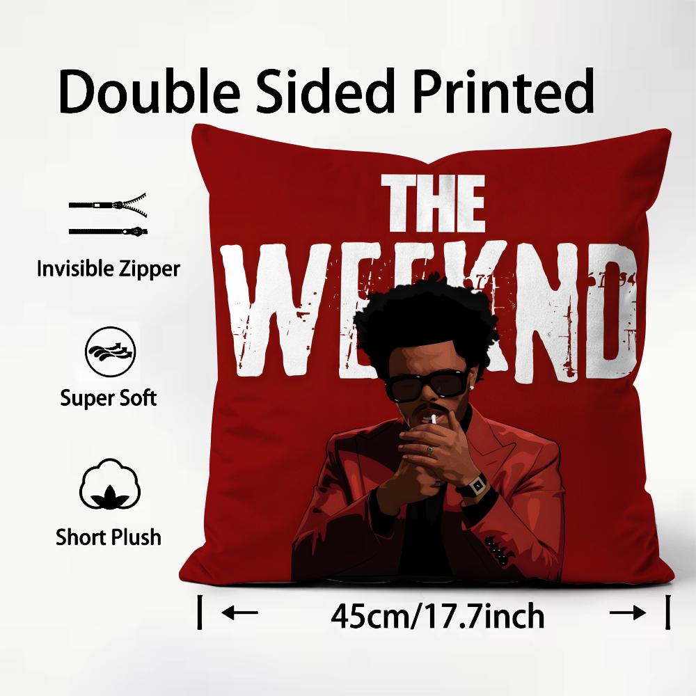 T-The Weeknd Singer Cushion Cover Premium Comfort Reversible Pillow Cove -Two In One Design For Any Room & Car Interior