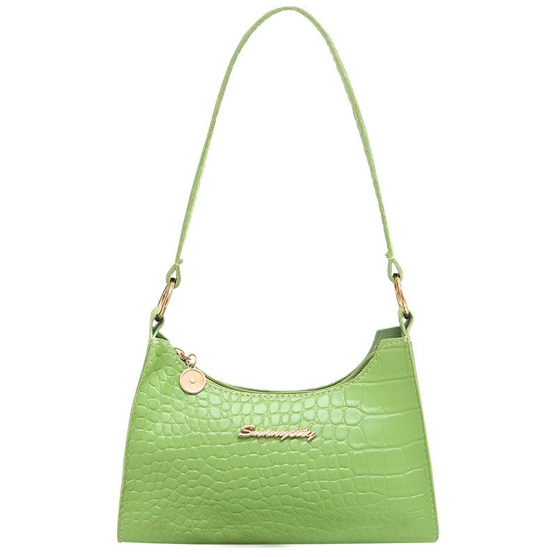 Crocodile Pattern Ladies Handbag with Letter Decoration
