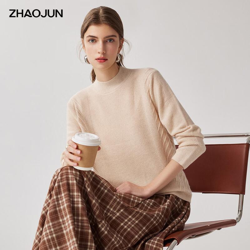 Zhaojun Women's 100% Cashmere Half-High Collar Knit Sweater