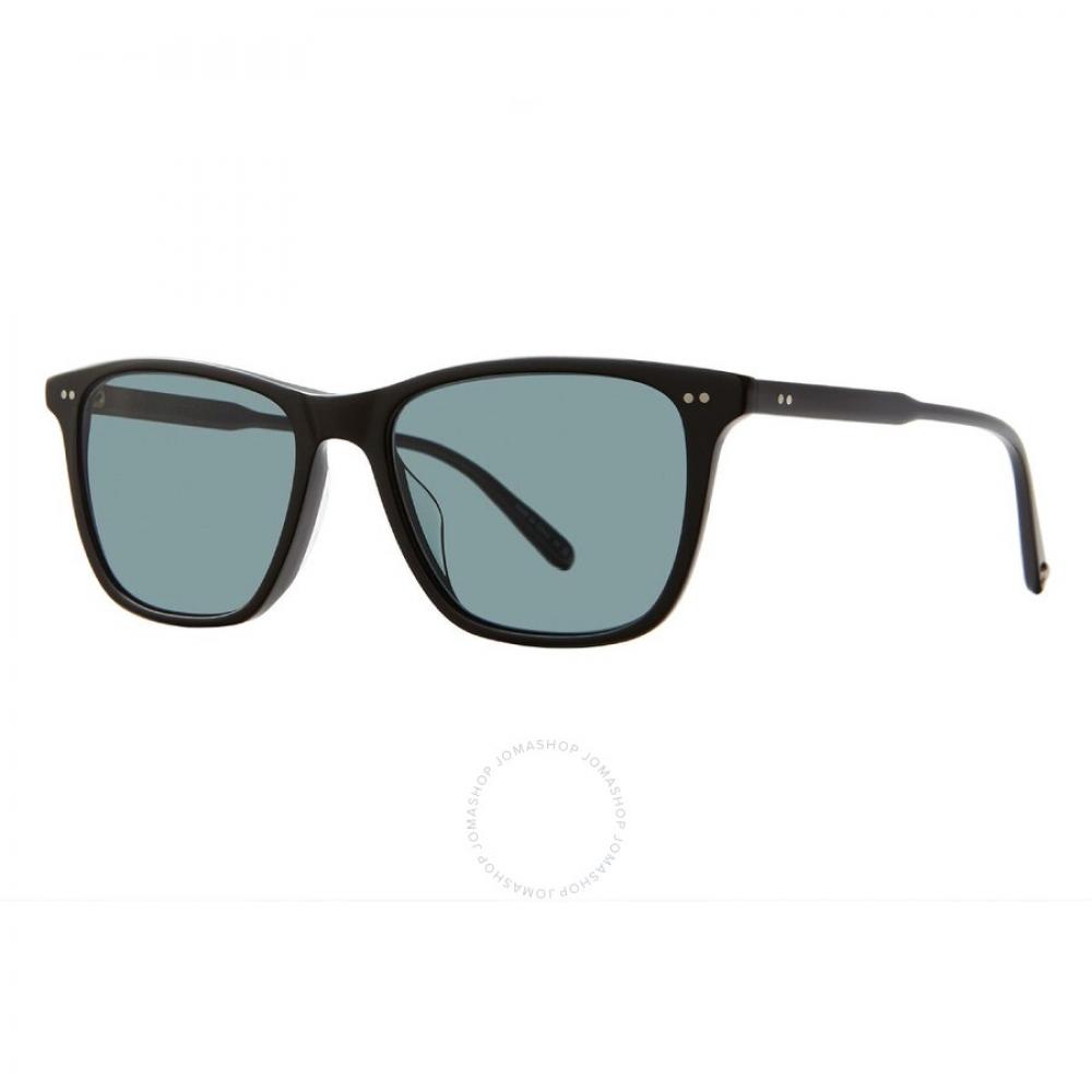 Garrett Leight Hayes Sun Pure Blue Smoke Polarized Square Unisex Sunglasses 2141 Bk Pbs Plr 52