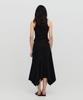 Sillot Asymmetric Low Cut Cotton Long Skirt (Black)
