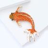 Enamel Carp Brooch for Women Unisex Animal Lapel Pins Party Friend Accessories Gifts