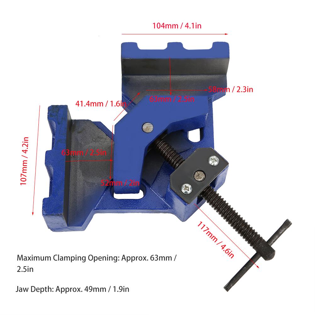 Right Angle Clamp Welder Tool Hardware Accessory Woodworking Clip Cast Iron Heavy Duty 4 Inch