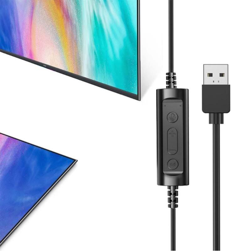 Corded Headphone Business Headset Noise Reduction Microphone Soft Earmuff Office Call Center Headset with Microphone