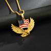 Painted American Flag Eagle Pendant Ornament