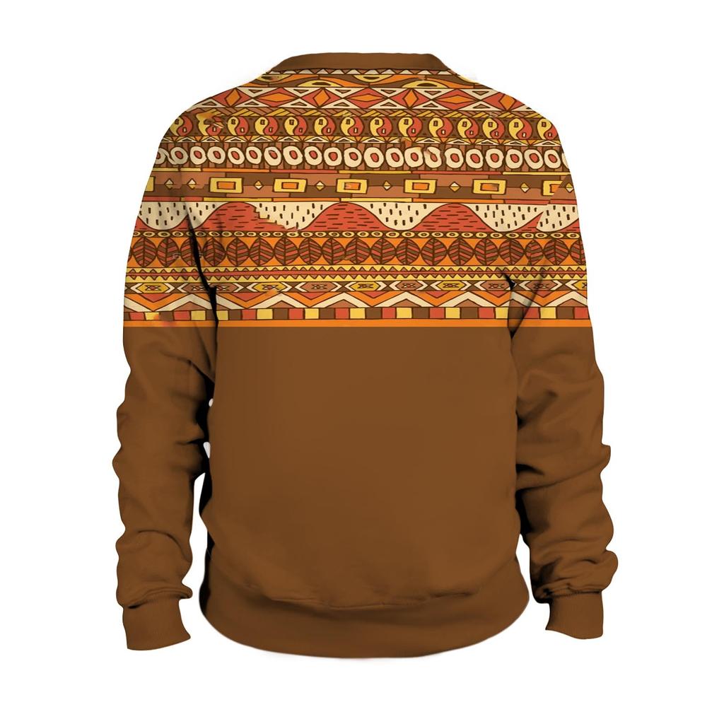 Pullover mit V-Ausschnitt für Herren, 3D-Digitaldruck, Stehkragen, 6 Knöpfe, Vintage-Kragen