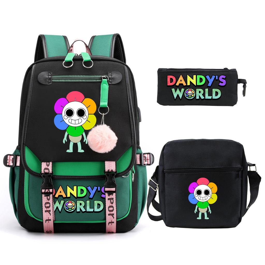 Dandy's World School Trend Children's Backpack Set Large Capacity Primary and Secondary School Student Leisure Bag