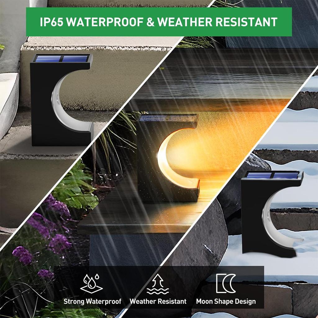 Solar Led Stair Light Outdoor Lamps Lights Powered Step Decorative Weather Resistance Decor Deck Lamp Porch Courtyards For Patio