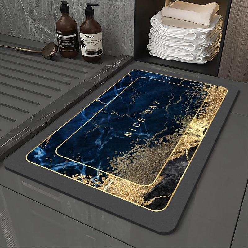 Light luxury style soft bathroom absorbent floor mat, quick drying anti fouling foot mat, washable bathroom