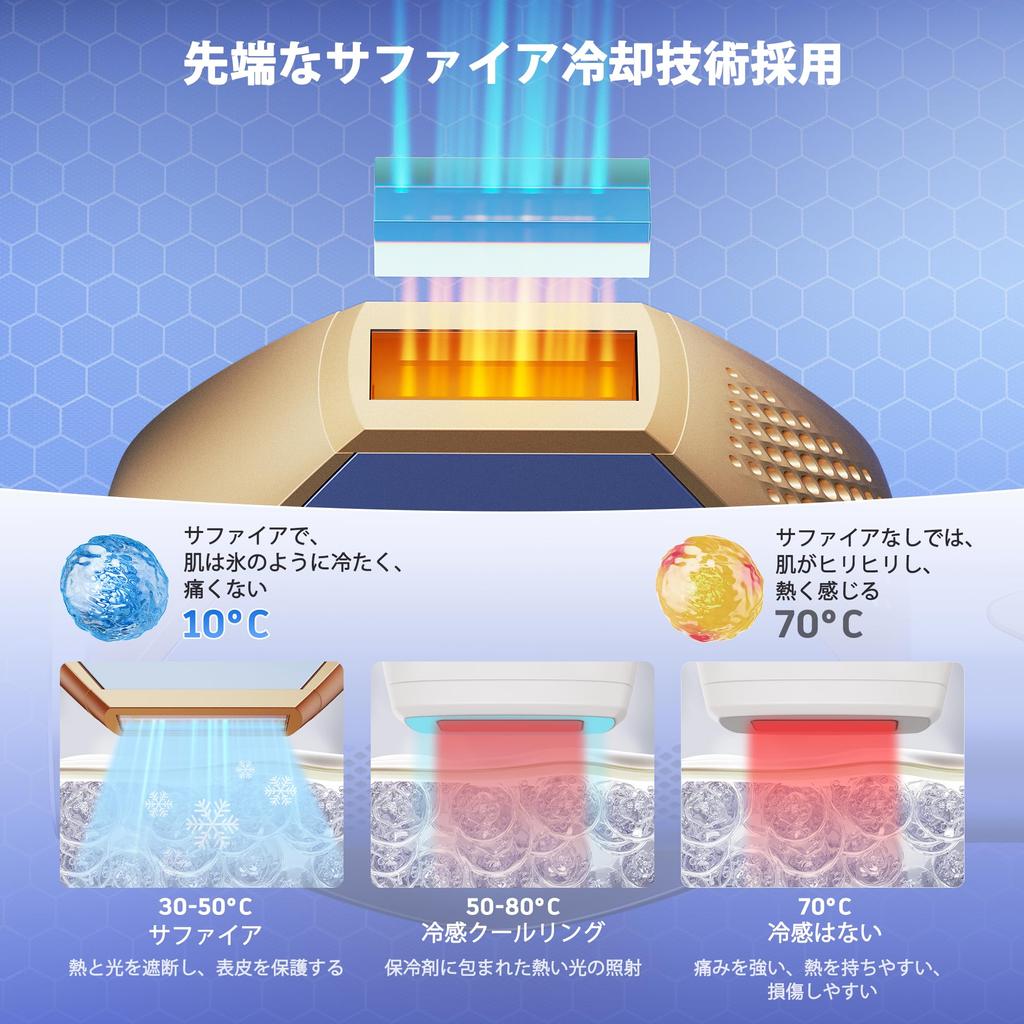 YUNDOO Haarentfernungsgerät kompatibel mit Vio Summer, neues Modell, Saphirkühlung, Tages- und Bartlicht, Schönheitsgerät, schmerzlose Haarentfernung, Datsumuki