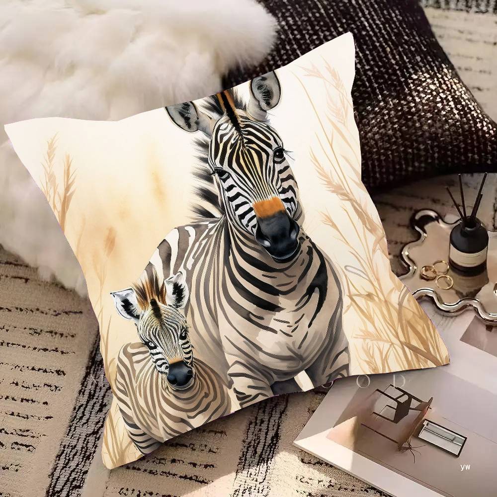 Abstract Zebra Color Pillow Case Fashion Square Pillowcase Bedroom Sofa Room Ins Decoration Leisure