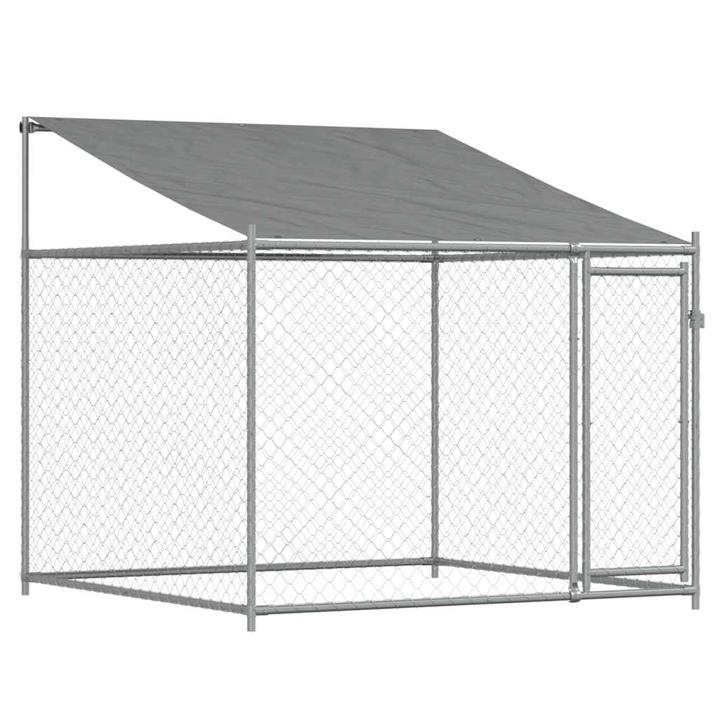 Vidaxl Dog Cage, With Roof and Door, Grey, 4X2X2 M, Steel